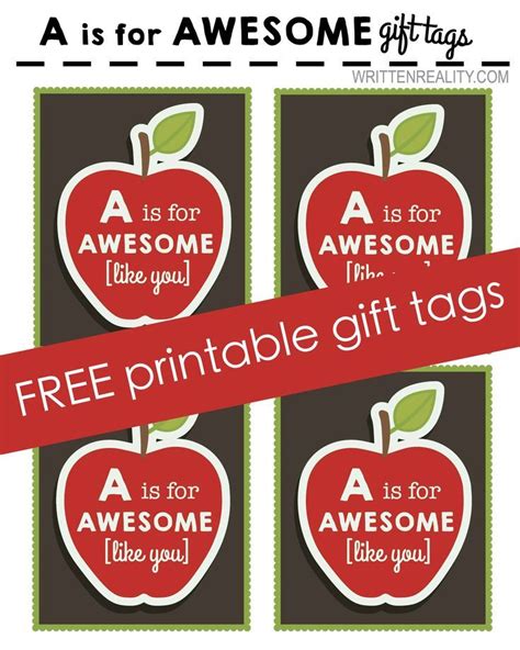 Over a year ago by onedirection769. FREE Printable Apple Tag | Teacher gift tags, Free ...