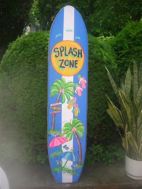 Splash Zone Surfboard Wall Art Tropical Paradise Pool Patio Etsy