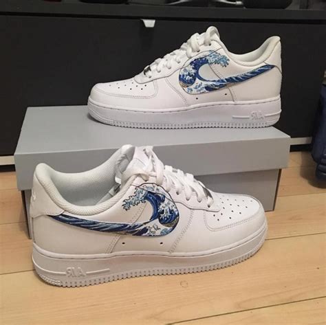Custom Nike Air Force 1 Great Wave Of Kanagawa Hokusai Shoe Shoes