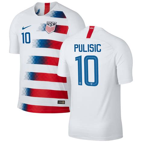 Christian Pulisic #10 USMNT USA Home 2018-2019 SOCCER Jersey – White