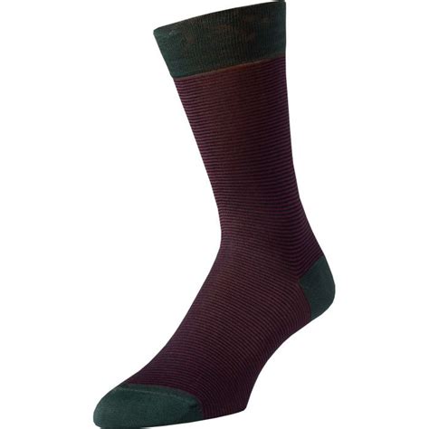 Red Brighton Stripe Cotton Sock Mens Country Clothing Cordings