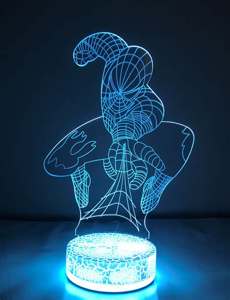 Spiderman 3D Night Light Multi Color Changing Illusion ...