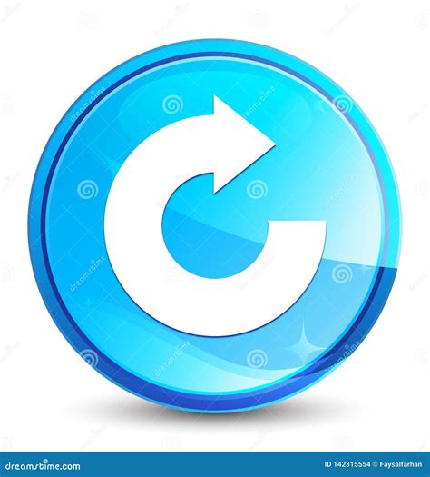 Reply Arrow Icon Splash Natural Blue Round Button Stock Vector