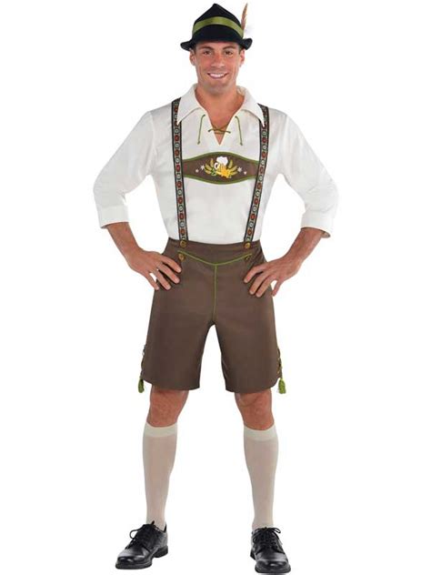 Mens Oktoberfest Bavarian Fancy Dress Costume German Beer Lederhosen