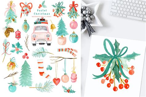 Maybe you would like to learn more about one of these? Pastel Christmas | Watercolor Holiday Clipart (896667 ...
