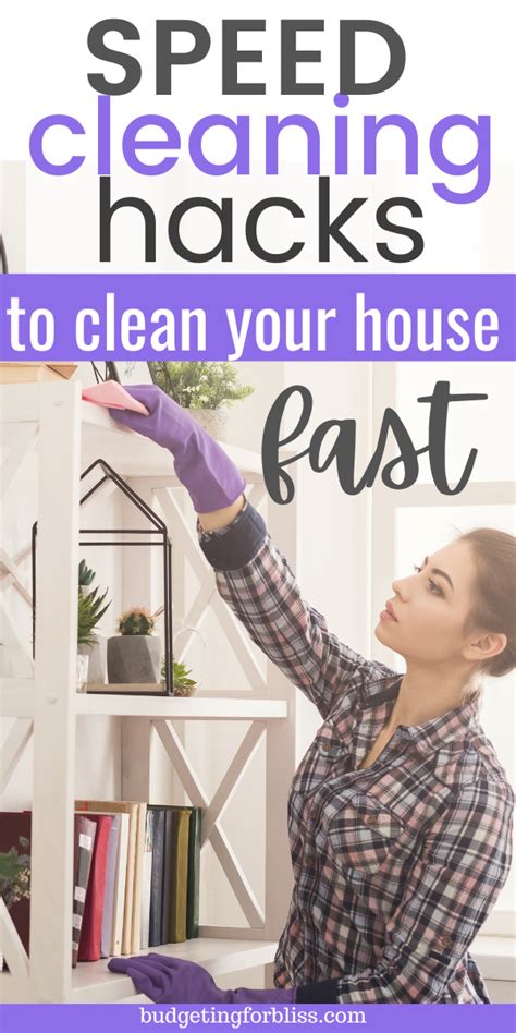 A Woman Cleaning Her House With The Words Speed Cleaning Hacks To Clean