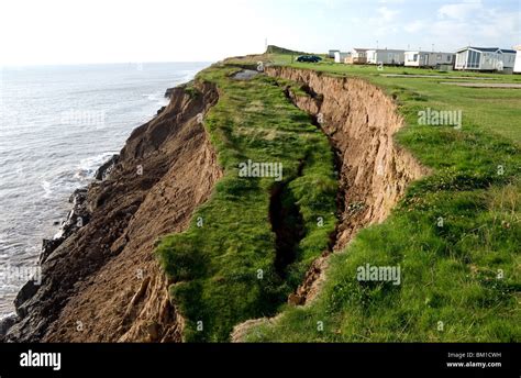 Coastal Erosion With Active Landslips In Glacial Till Aldbrough