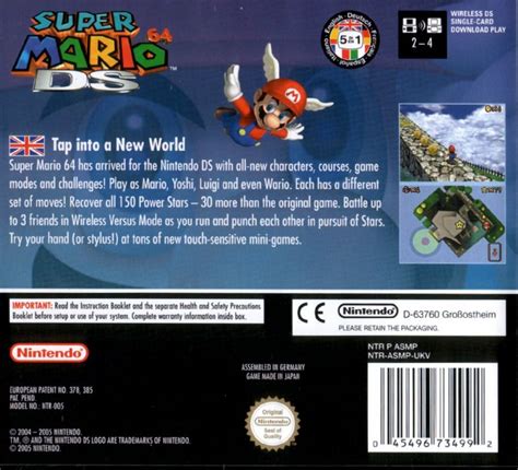 Super Mario 64 Ds 2004 Nintendo Ds Box Cover Art Mobygames