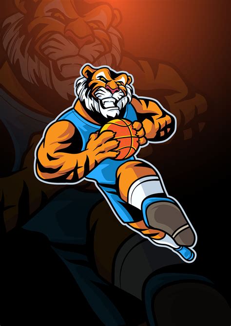 Tiger Basketball Mascot Logo 252442 Vector Art At Vecteezy