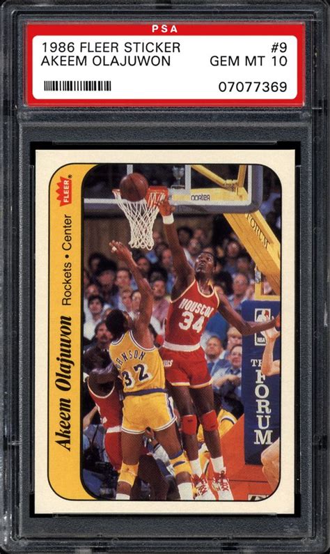We did not find results for: Auction Prices Realized Basketball Cards 1986 FLEER STICKER Akeem Olajuwon Summary