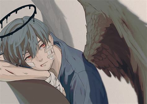 Anime Original Boy Short Hair Sad Wings Angel Hd Wallpaper Peakpx