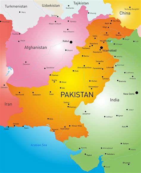 Cities Map Of Pakistan