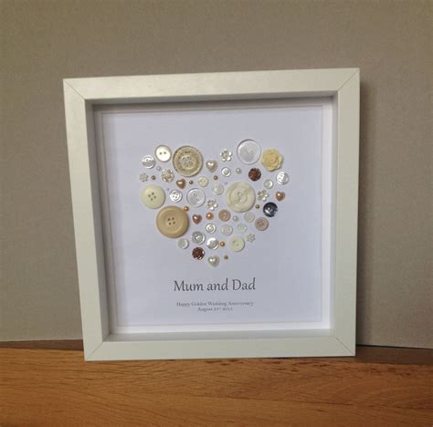 Impress the celebrants with one of these unique golden anniversary gift ideas! Golden Wedding Anniversary Button Art, 50th Anniversary ...