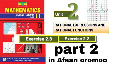 Mathematics Grade 11 Unit 2 Part 2 Exercise 222324 In Afaan Oromoo