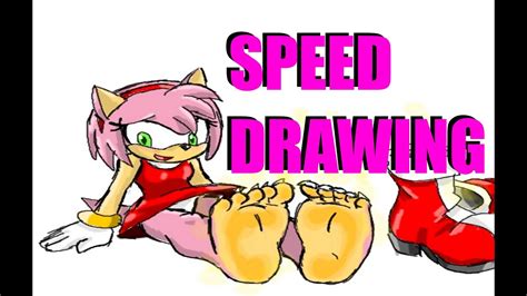 Barefoot Speed Drawing Amy Rose YouTube