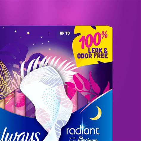 Always Radiant Overnight Sanitary Pads With Wings Scented Size 4