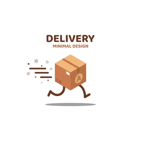 Fast Delivery Logo Minimal Design With A Running Box Vector
