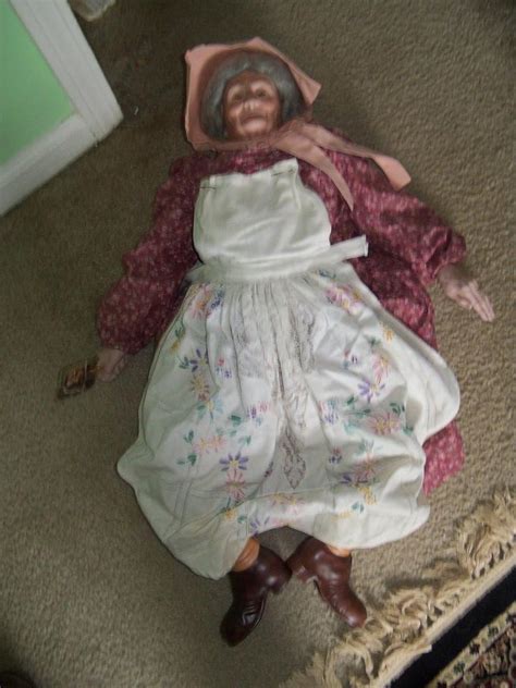 Vintage Granny Doll Realistic Cloth With Ceramic Hands Arms Feet
