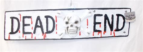 Seasons Usa Dead End Skull Crossbones Plastic Sign Halloween Decor 255