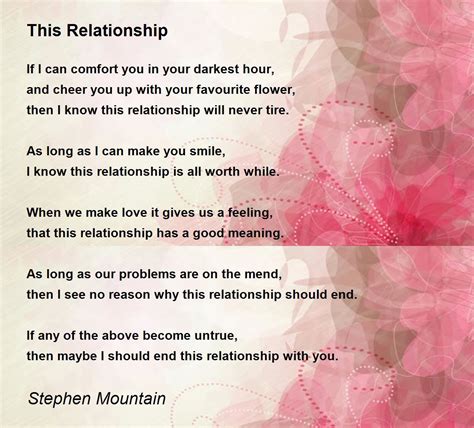 This Relationship By Stephen Mountain This Relationship Poem