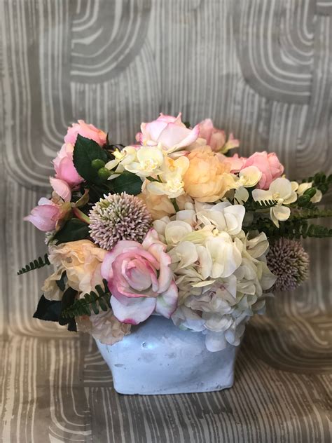 This diy faux floral arrangement that i created with faux water has been moved around the house (both our last house and this one actually) and more than made up for the initial cost. FAUX Pale Pink SILK Flower Arrangement in Manhattan Beach ...