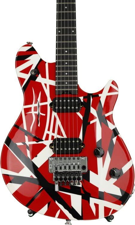 Evh Wolfgang Special Striped Red With Black And White Stripes
