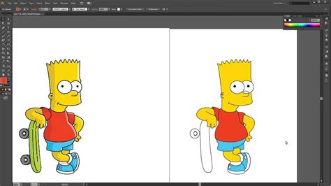 How To Create A Vector Bart Simpson Character In Illustrator Youtube