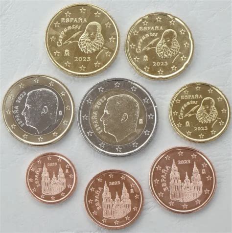 Spain 2023 Year Unc Coin Set From 1 Cent 2 Euro Total 8 Coins 388
