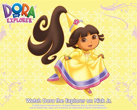 Yellow Princess Dora The Explorer Cartoon