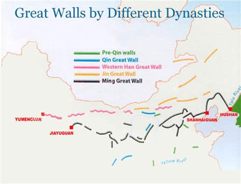 Great Wall Of China Map Of Great Wall Of Great Wall History Map
