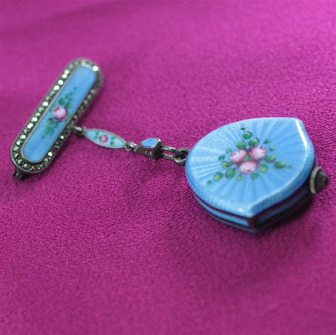 Circa 1930s Bucherer Sterling And Enamel Brooch Pin Pippin Vintage Jewelry