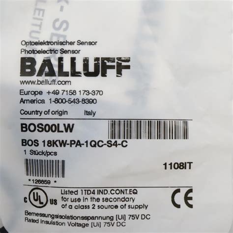 Balluff Reflexionslichtschranke BOS00LW BOS 18KW PA 1QC S4 C OVP EBay