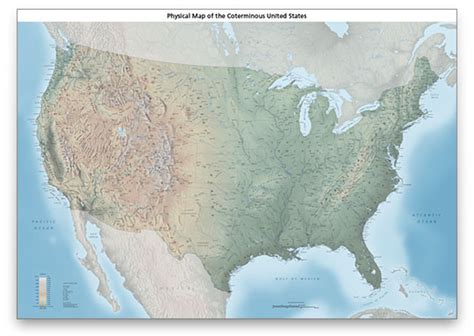 Map Of Usa Without Labels Topographic Map Of Usa With States