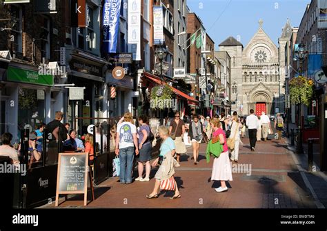 City Centre Dublin Ireland Pedestrians On Anne Street South In The