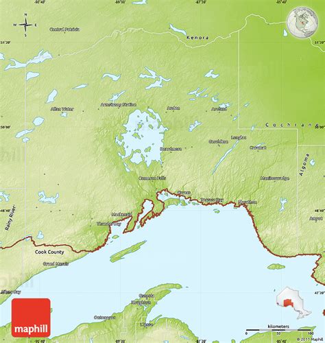 Physical Map Of Thunder Bay