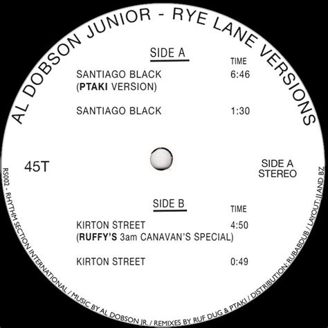 Rye Lane Versions Al Dobson Jr Rhythm Section International