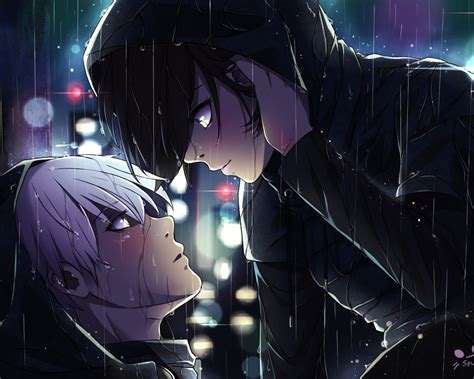 Desktop Wallpaper Ken Kaneki Touka Kirishima Anime Tokyo Ghoul Rain