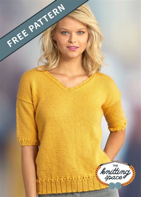Short Sleeve Knitted Summer Top Free Knitting Pattern