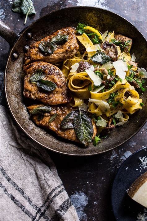 Another wafu (japanese style) pasta recipe is here~! Browned Sage Butter Chicken Piccata with Mushroom Pasta ...