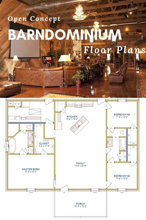 Open Concept Barndominium Floor Plans Barn Homes Floor Plans Pole