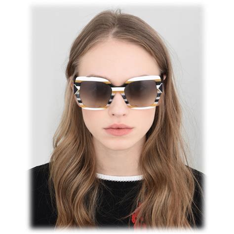 Emilio Pucci White Square Sunglasses 46549555cm Sunglasses Emilio Pucci Eyewear Avvenice