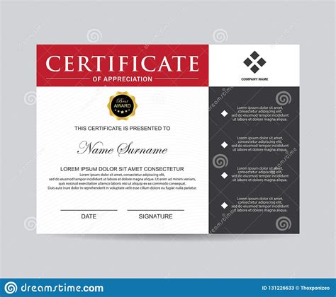Modern Certificate Template And Trendy Stock Vector Illustration Of