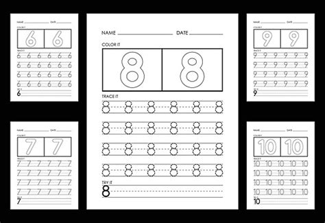 Tracing And Coloring Numbers Worksheets Learn Numbers Number Outline