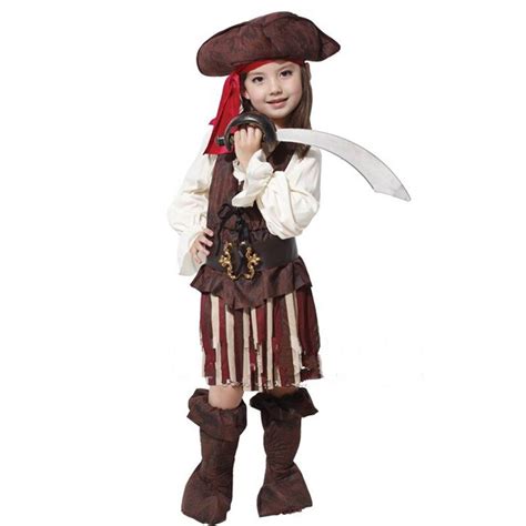 Kids Party Dress Pirate Captain Costume Cospaly Halloween Fantasy