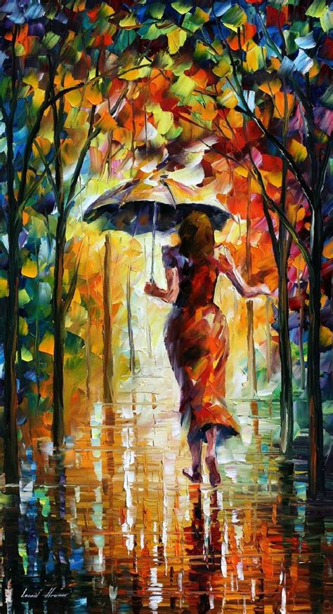 The Love Flight — Palette Knife Oil Painting On Canvas By Leonid