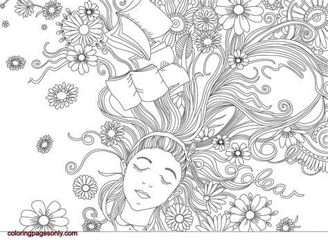 Trippy Alice Wonderland Adult Coloring Pages