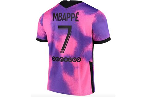Jordan Paris Saint Germain Fourth Stadium Shirt 2020 21 With Mbappe 7