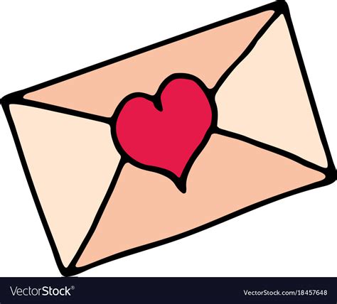 Letter With Heart Cartoon Icon Royalty Free Vector Image