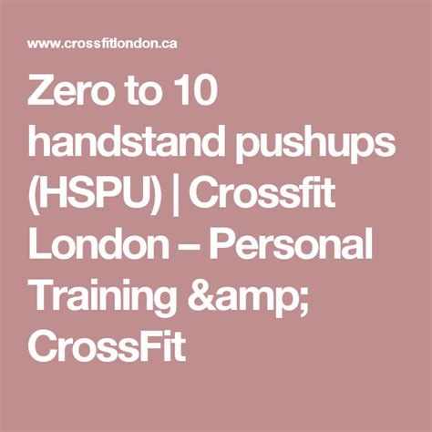Zero To 10 Handstand Pushups Hspu Crossfit London