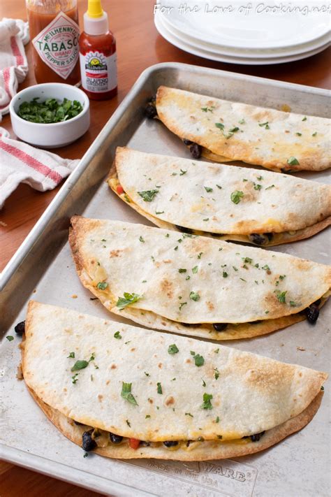 baked black bean and cheese quesadillas for the love of cooking